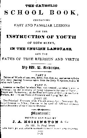 Page titre de The Catholic school book