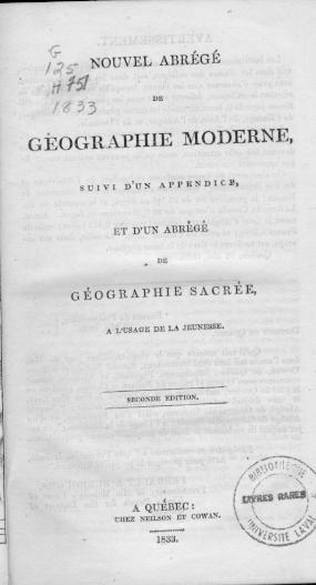 Page titre de Nouvel abrg de gographie moderne