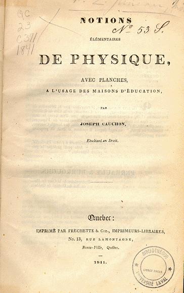 Page titre de Notions lmentaires de physique
