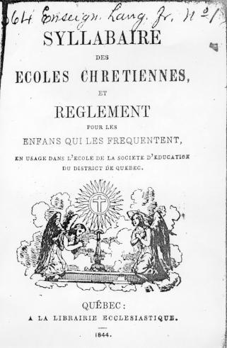 Page titre de Syllabaire des coles chrtiennes et rglement pour les enfans
