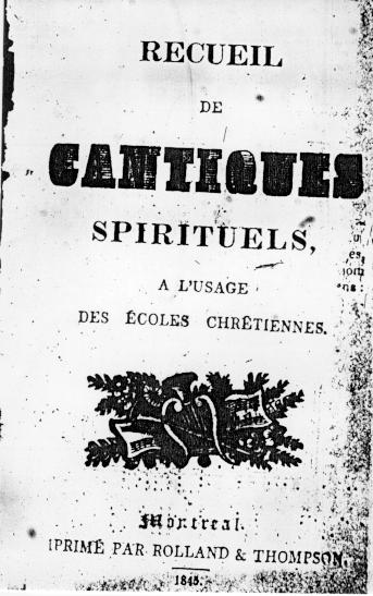 Page titre de Recueil de cantiques spirituels