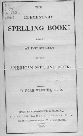 Page titre de The elementary spelling book