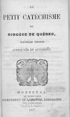 Page titre de Le petit catchisme du diocse de Qubec