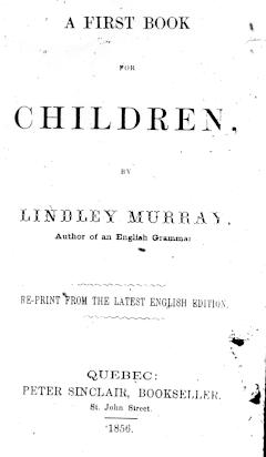 Page titre de  A first book for children