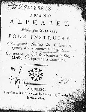 Page titre du Grand alphabet