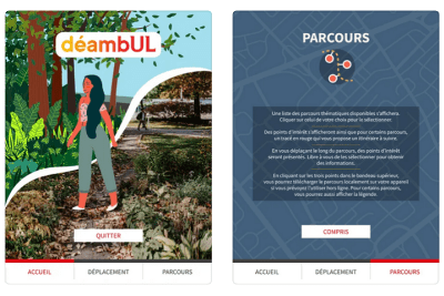 Crédit: Application déambUL Captures d'écrans